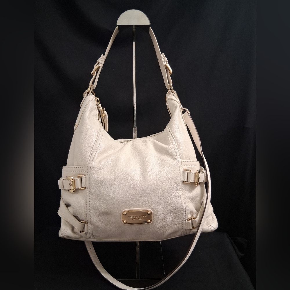 Michael Kors Cream Leather Satchel with Gold  Hardware